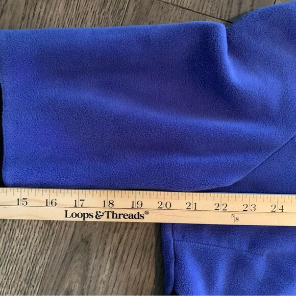 COLUMBIA Titanium Full Zip Fleece Women Medium Blue Black Zip Pocket Thumb Hole. - Picture 11 of 12